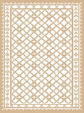 Tan Geometric Diamond Lattice Rug