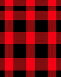 Classic Gingham Red Black Checkered Fabric Rug