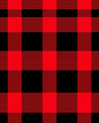 Classic Gingham Red Black Checkered Fabric Rug