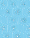 Cool Blue Snowflake Hexagon Art Rug