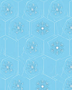 Cool Blue Snowflake Hexagon Art Rug