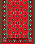 Bold Red Green Floral Medallion Rug