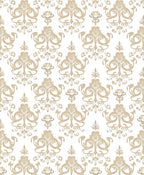 Classic Beige Formal Floral Damask Rug