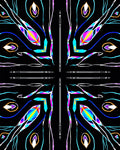 Vibrant Neon Abstract Mandala Reflection Rug