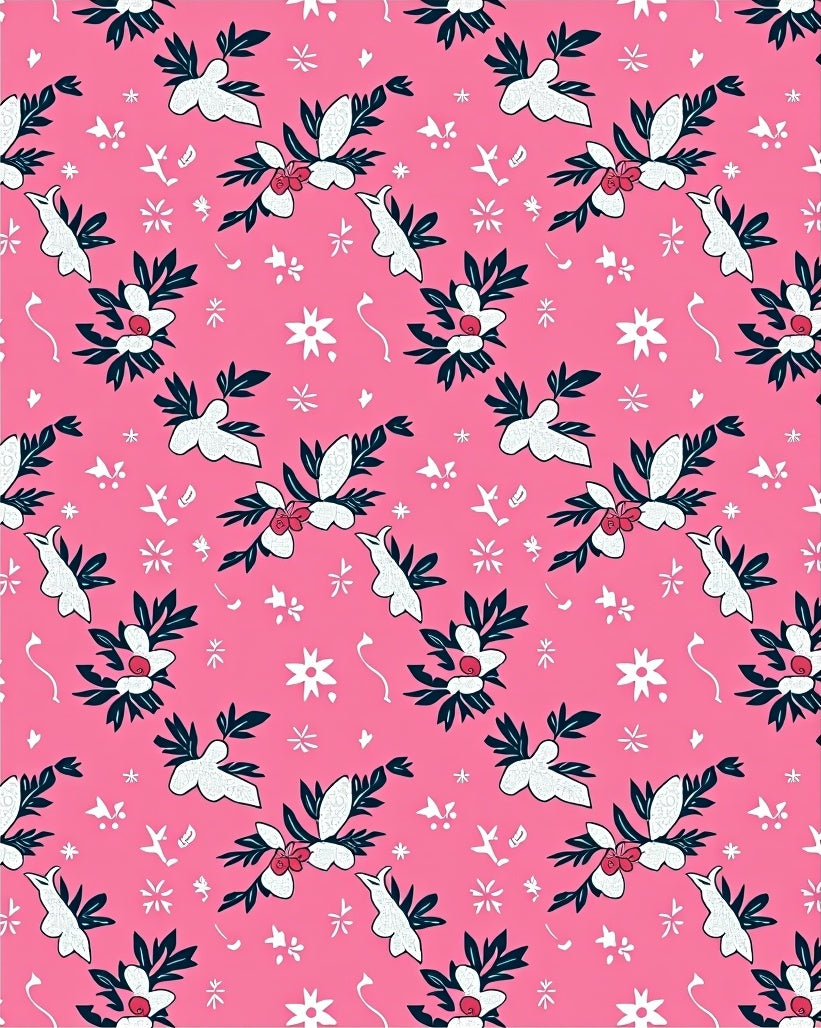 Pink Blossoms with Birds and Stars Rug