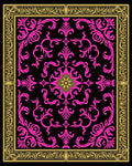 Vintage Pink Floral Gold Border Rug