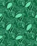 Deep Emerald Green Leafy Vines Abstract Rug
