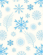 Light Blue Snowflake Winter Collection Rug