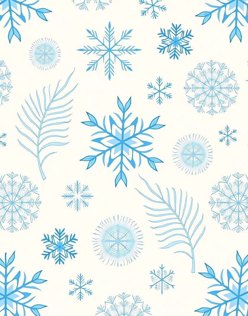 Light Blue Snowflake Winter Collection Rug