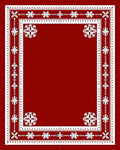 Crimson Snowflake Intricate Border Rug