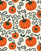 Whimsical Pumpkin Vine Swirls Rug
