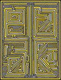 Bold Yellow Geometric Labyrinth Rug
