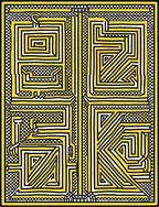 Bold Yellow Geometric Labyrinth Rug