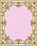 Ornate Gold Floral Border Cream Rug