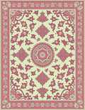 Pastel Pink Vintage Floral Mandala Rug
