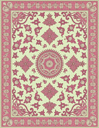 Pastel Pink Vintage Floral Mandala Rug
