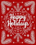 Red White Floral Holiday Festivity Rug