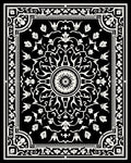 Classic Monochrome Floral Scroll Rug