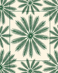Green Palm Frond Repeating Pattern Rug