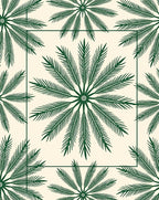 Green Palm Frond Repeating Pattern Rug