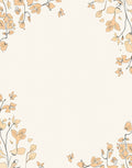 Pale Peach Outline Botanical Garden Rug