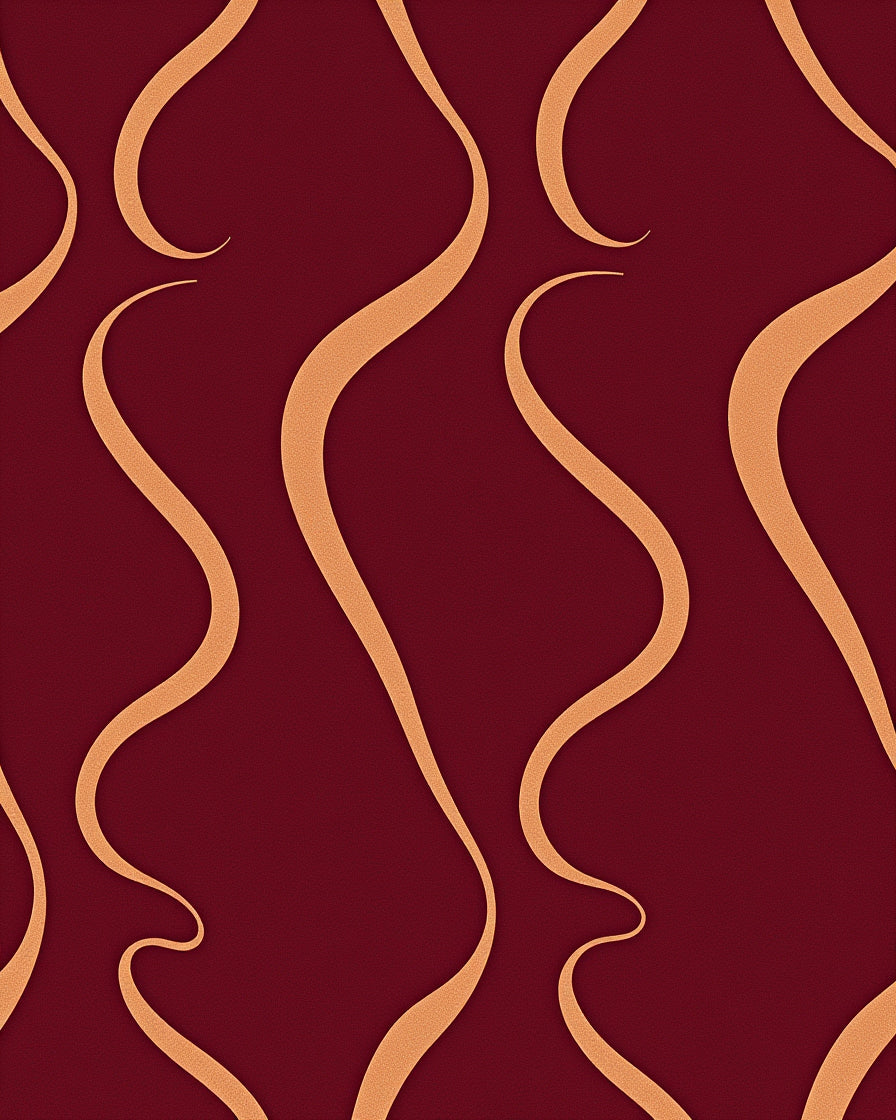 Crimson Swirl Ribbon Contemporary Rug