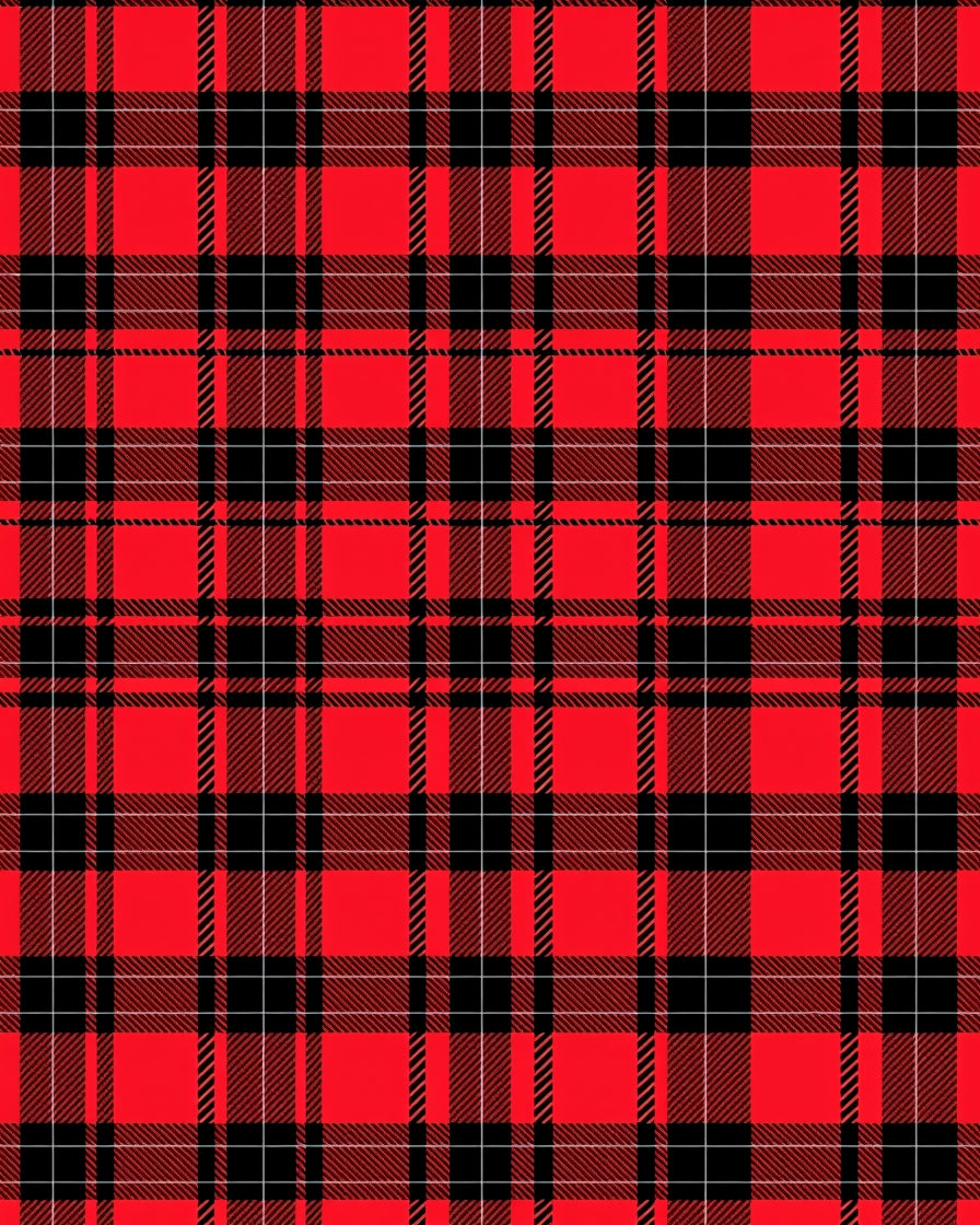 Bold Red Black Plaid Blanket Rug