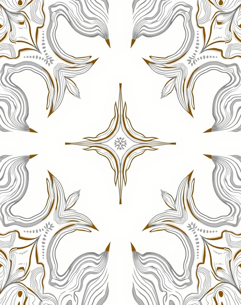 Artistic Brown White Paisley Medallion Rug