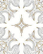 Artistic Brown White Paisley Medallion Rug