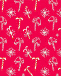 Red Candy Cane Snowflake Collage Rug
