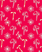 Red Candy Cane Snowflake Collage Rug