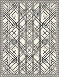 Cream Black Geometric Art Deco Rug
