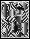 Black White Geometric Maze Lines Rug