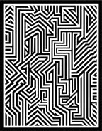 Black White Geometric Maze Lines Rug