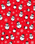 Festive Snowman And Snowflake Repeating Pattern Rug