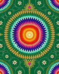 Radiant Rainbow Starburst Medallion Rug