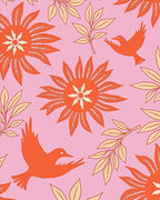 Pink Orange Bird Floral Laurel Rug