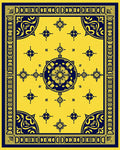 Golden Navy Mandala Medallion Rug