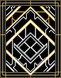 Black Gold White Geometric Deco Rug