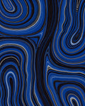 Deep Blue Swirl Agate Texture Rug