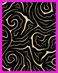Abstract Black Gold Swirls Rug