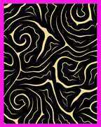 Abstract Black Gold Swirls Rug