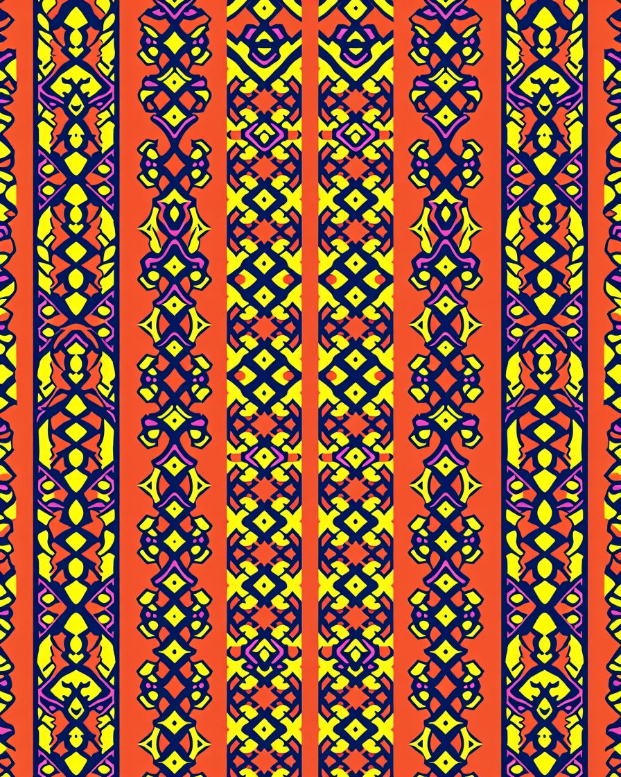Vibrant Orange Tribal Stripe Rug