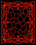 Crimson Floral Scrollwork Mosaic Rug