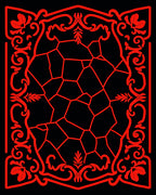 Crimson Floral Scrollwork Mosaic Rug