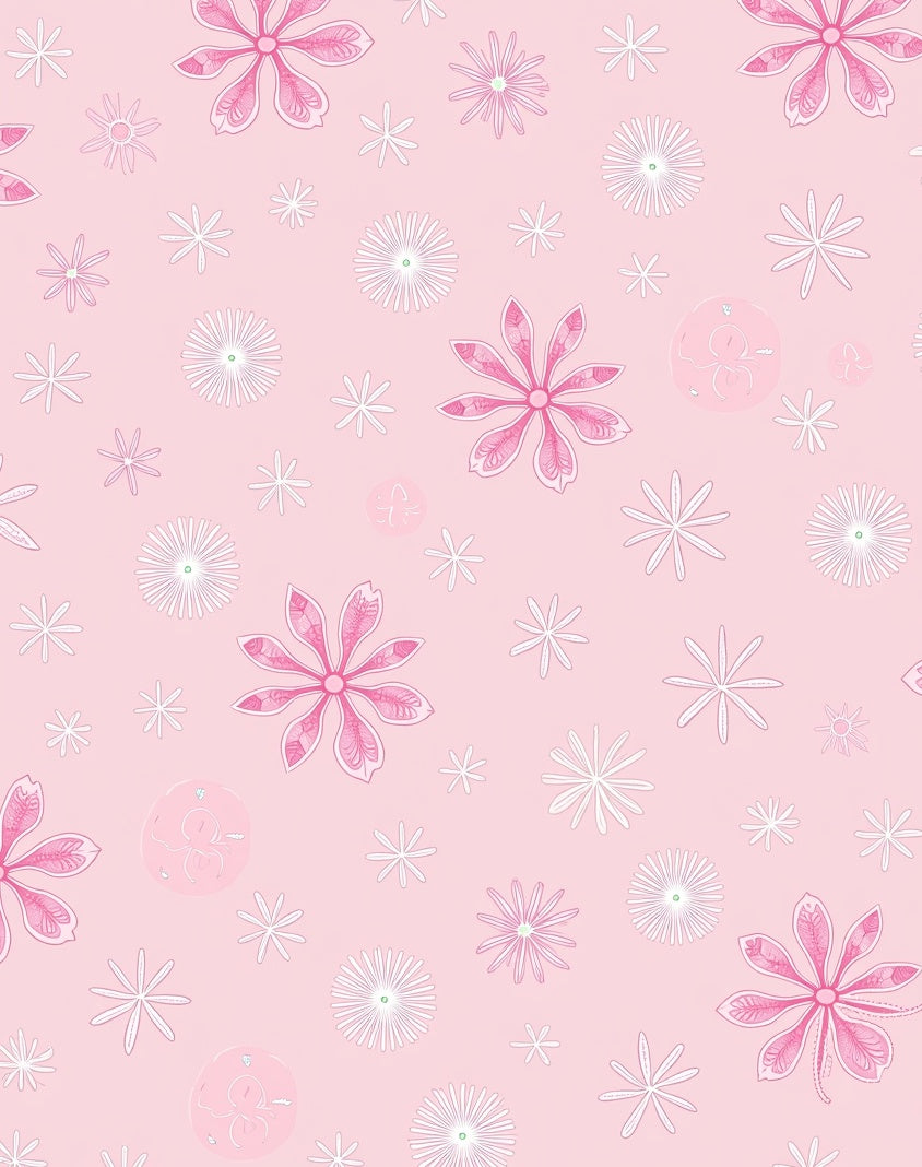 Soft Pink Floral Scatter Rug