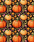 Orange Pumpkin Autumn Leaves Rug
