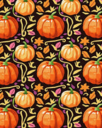 Orange Pumpkin Autumn Leaves Rug
