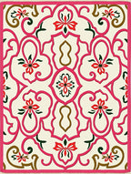 Vibrant Pink Floral Arch Trellis Rug