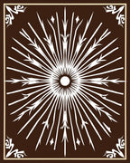 Brown Sunburst Central Medallion Art Rug